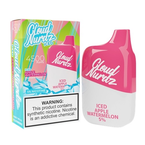 پاد یکبار مصرف هندوانه سیب یخ کلود نوردز <br><span>Cloud Nurdz ICED Apple Watermelon 4500 Puff</span>