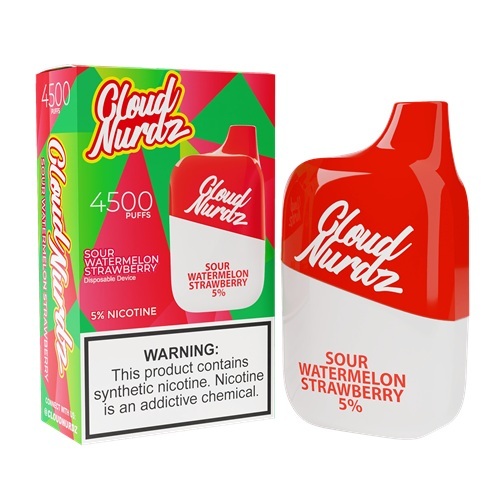 پاد یکبار مصرف هندوانه توت فرنگی ترش کلود نوردز <br><span>Cloud Nurdz Sour Watermelon Strawberry 4500 Puff</span>