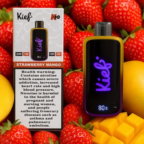 پاد یکبار مصرف توت فرنگی و انبه کی اف <br><span>Kief Strawberry Mango 30K Puffs</span>