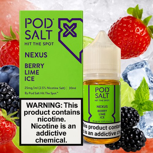 سالت توت ها و لیمو ترش و یخ پاد سالت <br><span>Pod Salt Nexus Berry Lime Ice 30ml</span>