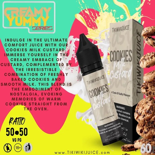 سالت کوکی شیر کاستارد تیکی ویکی <br><span>Tikiwiki Cookies Milk Custard Salt Nic</span>