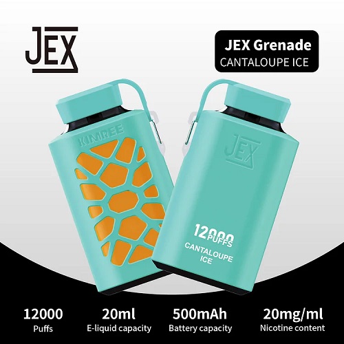 پاد یکبار مصرف طالبی یخ جکس گرینید مدل KIMREE <br><span>JEX Grenade Cantaloupe Ice 12000 puffs</span>